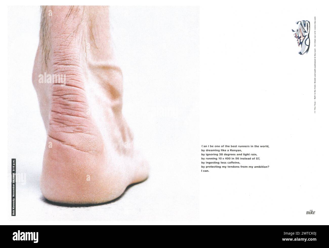 1998 Nike Air Max Triax scarpe da running ad con Bob Kennedy Foot Foto Stock
