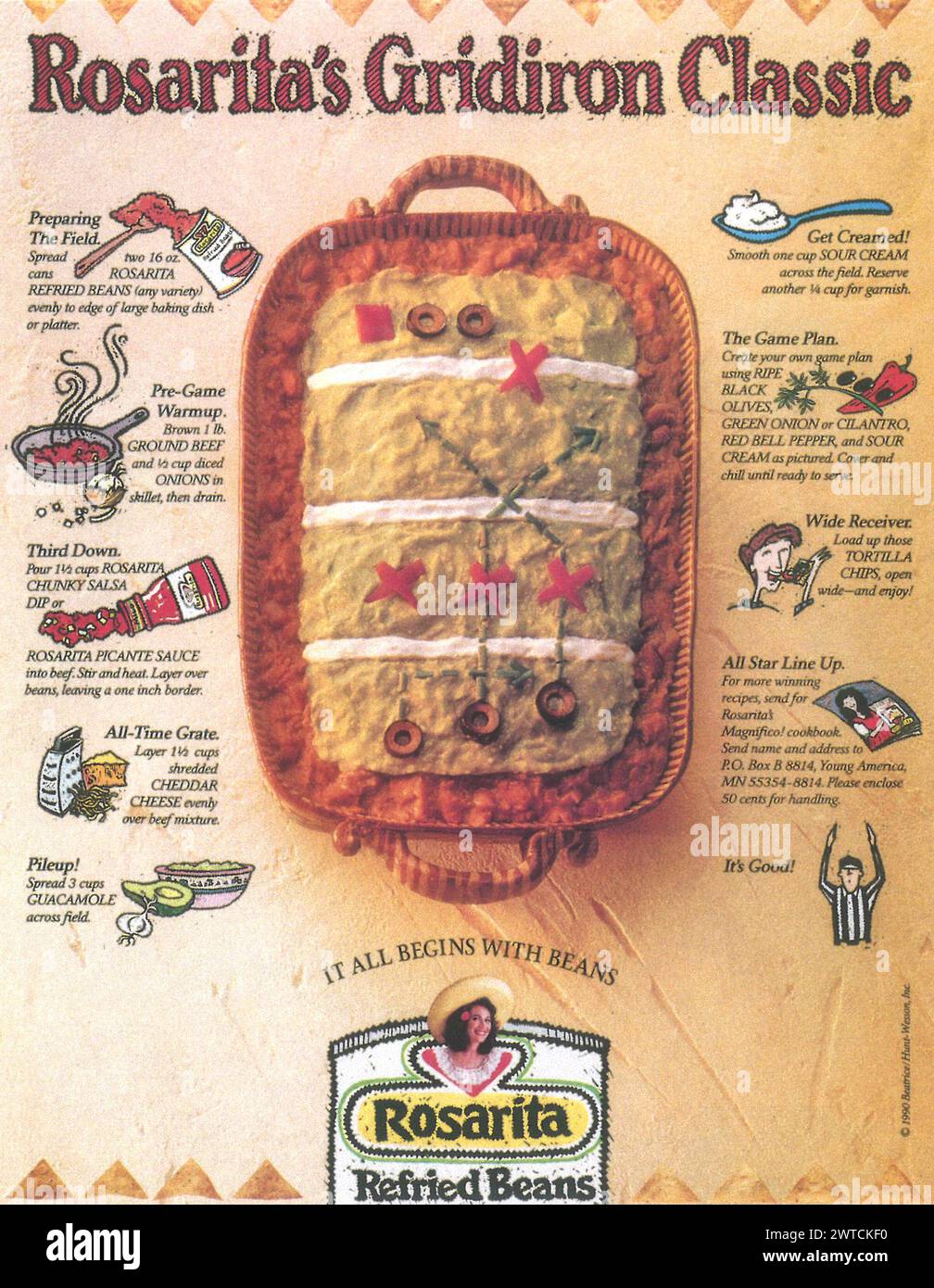 1990 Rosarita Refried Beans ad Foto Stock