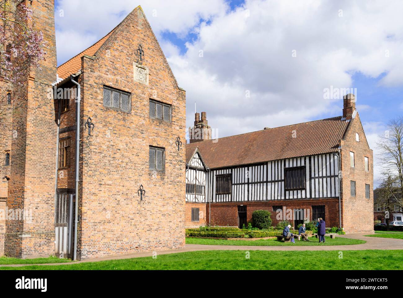 Gainsborough Old Hall residenza medievale esterno Gainsborough Lincolnshire Inghilterra Regno Unito GB Europa Foto Stock
