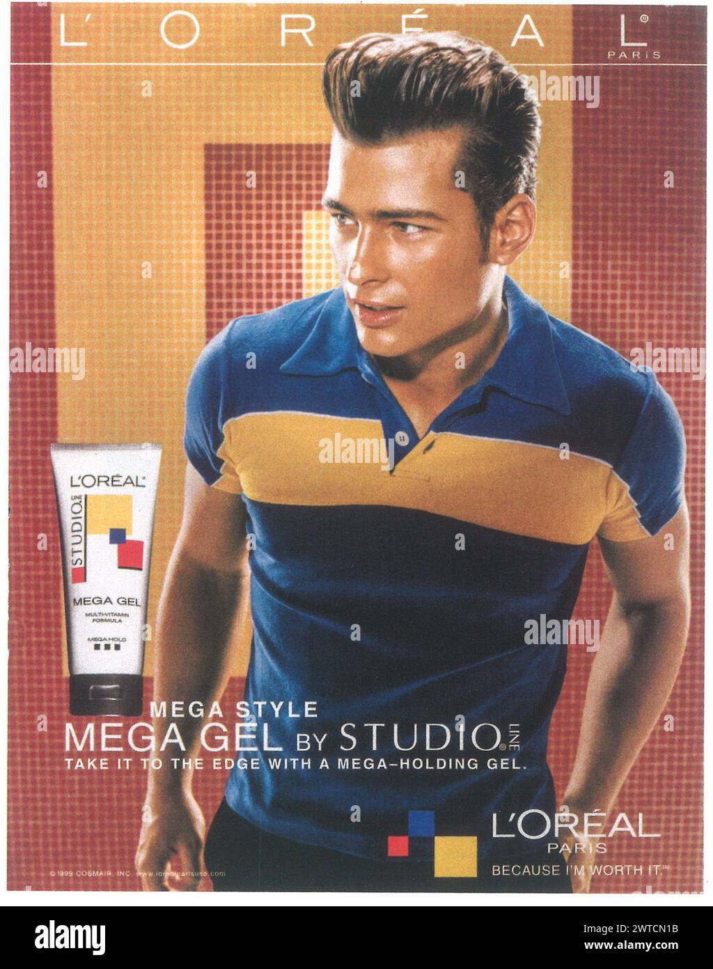 1999 l'Oreal Paris Studio Line Mega Hair Gel ad Foto Stock