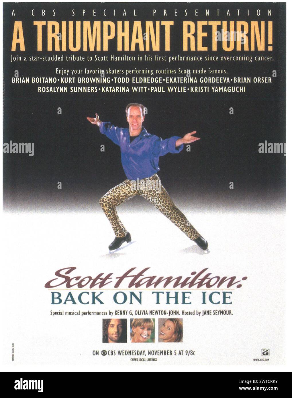 1997 Scott Hamilton: Torna sul poster del programma televisivo Ice CBS Foto Stock