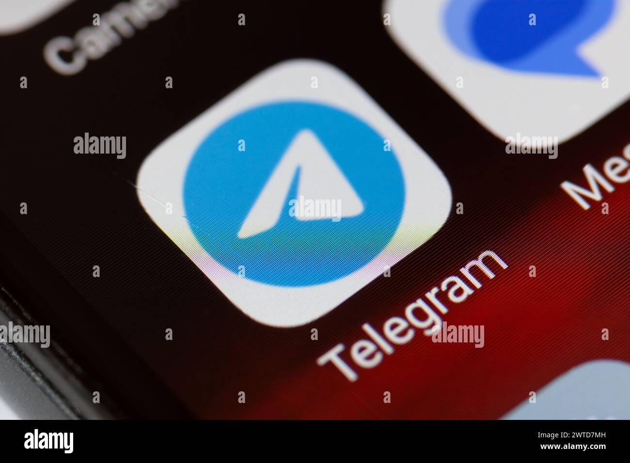 Icona dell'app Telegram sul telefono cellulare Foto Stock