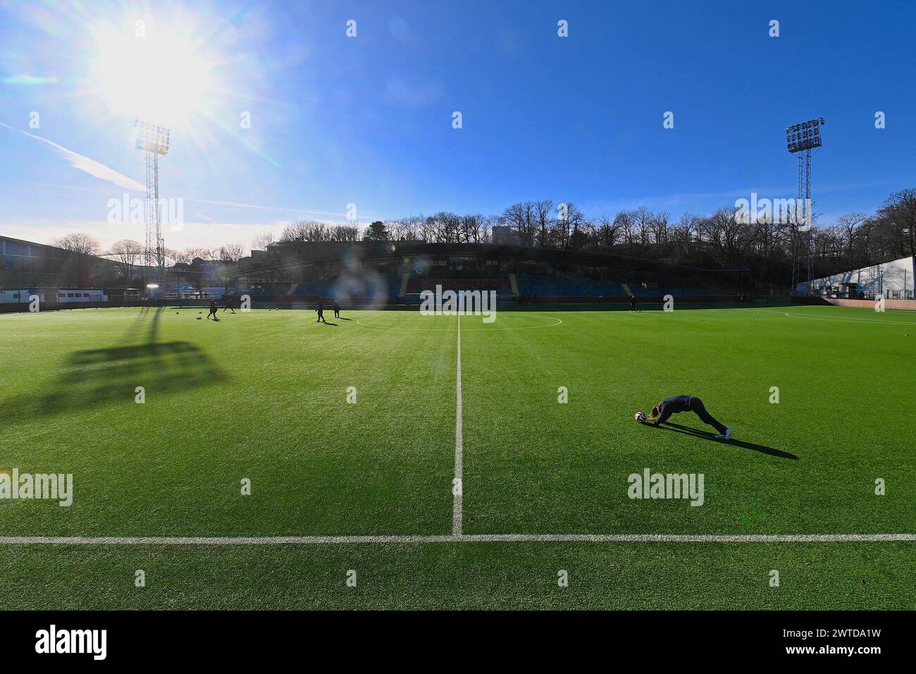 Gothenburg, Svezia. 17 marzo 2024. Gothenburg, Svezia, 17 marzo 2024: Valhalla IP in vista della partita di Coppa di Lega svedese del 17 marzo 2024 tra IFK Goteborg e Linkoping FC al Valhalla di Gothenburg, Svezia (Peter Sonander/SPP) crediti: SPP Sport Press Photo. /Alamy Live News Foto Stock