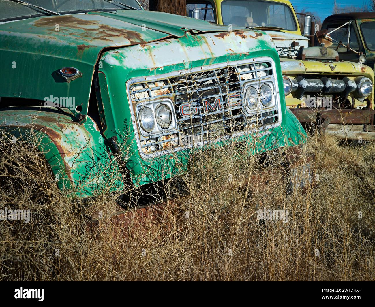 Vecchio camion arrugginito, Silver Peak Nevada, Stati Uniti Foto Stock