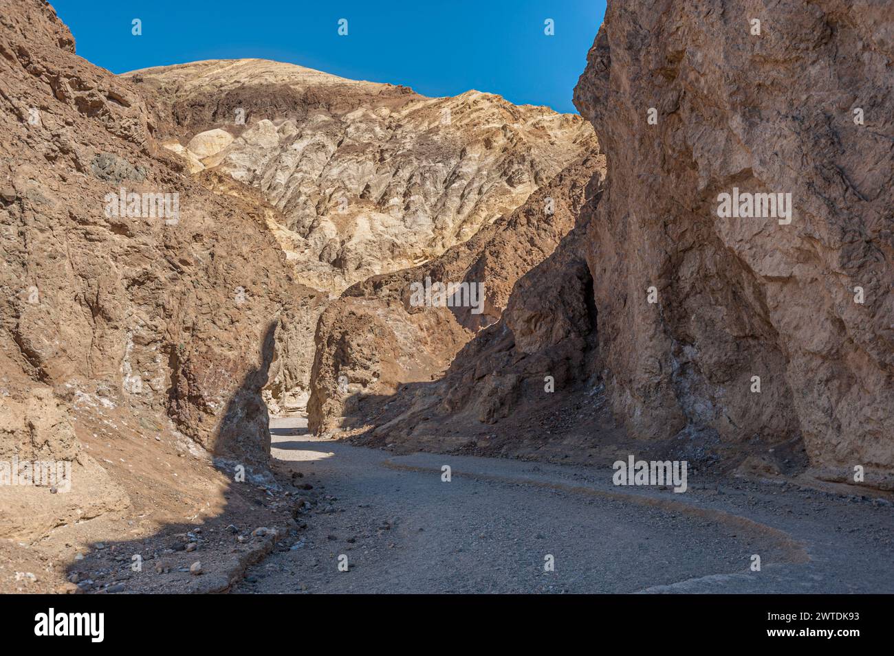 Strada che attraversa il canyon della Death Valley, USA Foto Stock