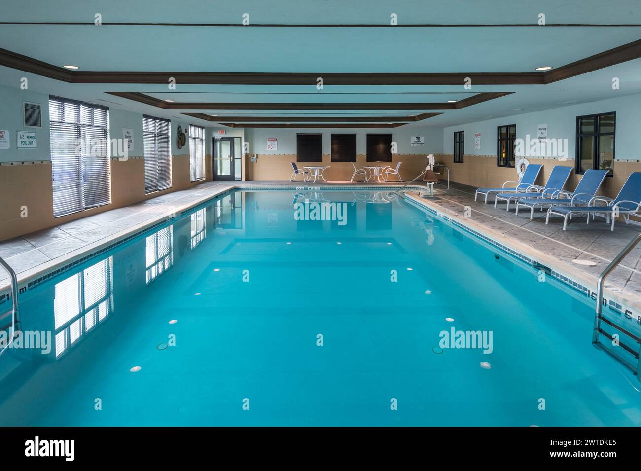 Piscina coperta dell'hotel, Pennsylvania, Stati Uniti Foto Stock