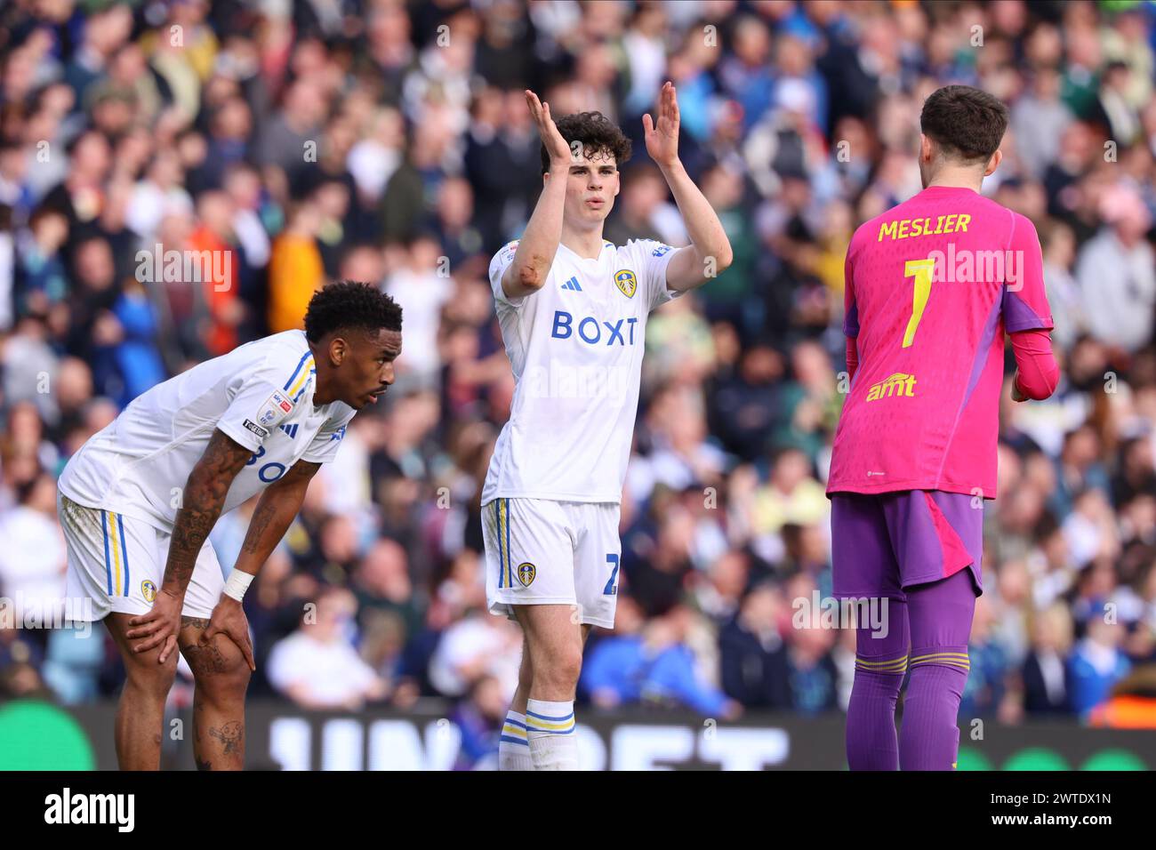 Archie Gray (Leeds United) durante lo Sky Bet Championship match tra Leeds United e Millwall a Elland Road, Leeds, domenica 17 marzo 2024. (Foto: Pat Scaasi | mi News) crediti: MI News & Sport /Alamy Live News Foto Stock