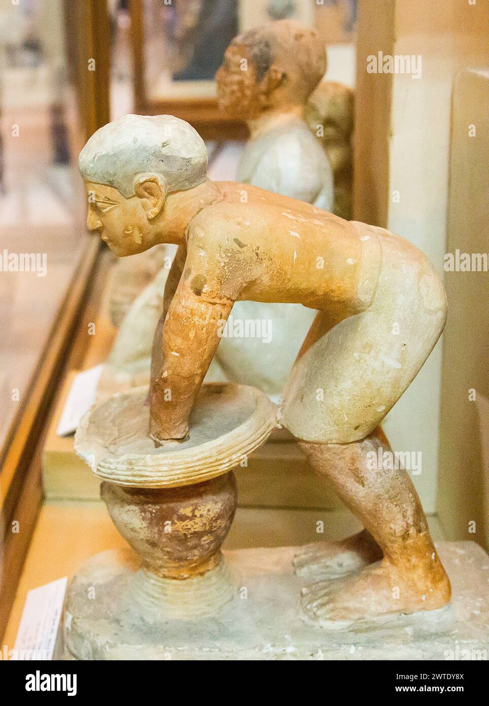 Museo Egizio del Cairo, statuetta modello di un birraio maschio. Foto Stock