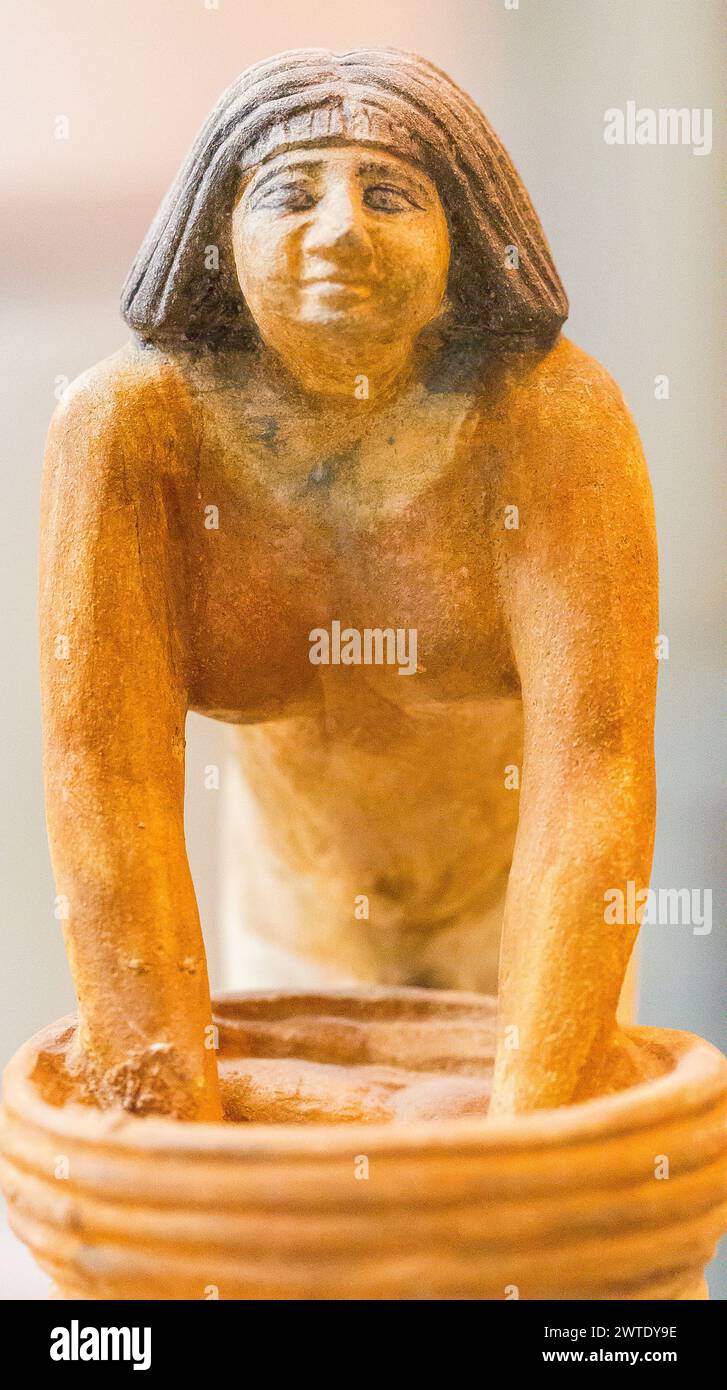 Museo Egizio del Cairo, statuetta modello di una birreria. Foto Stock