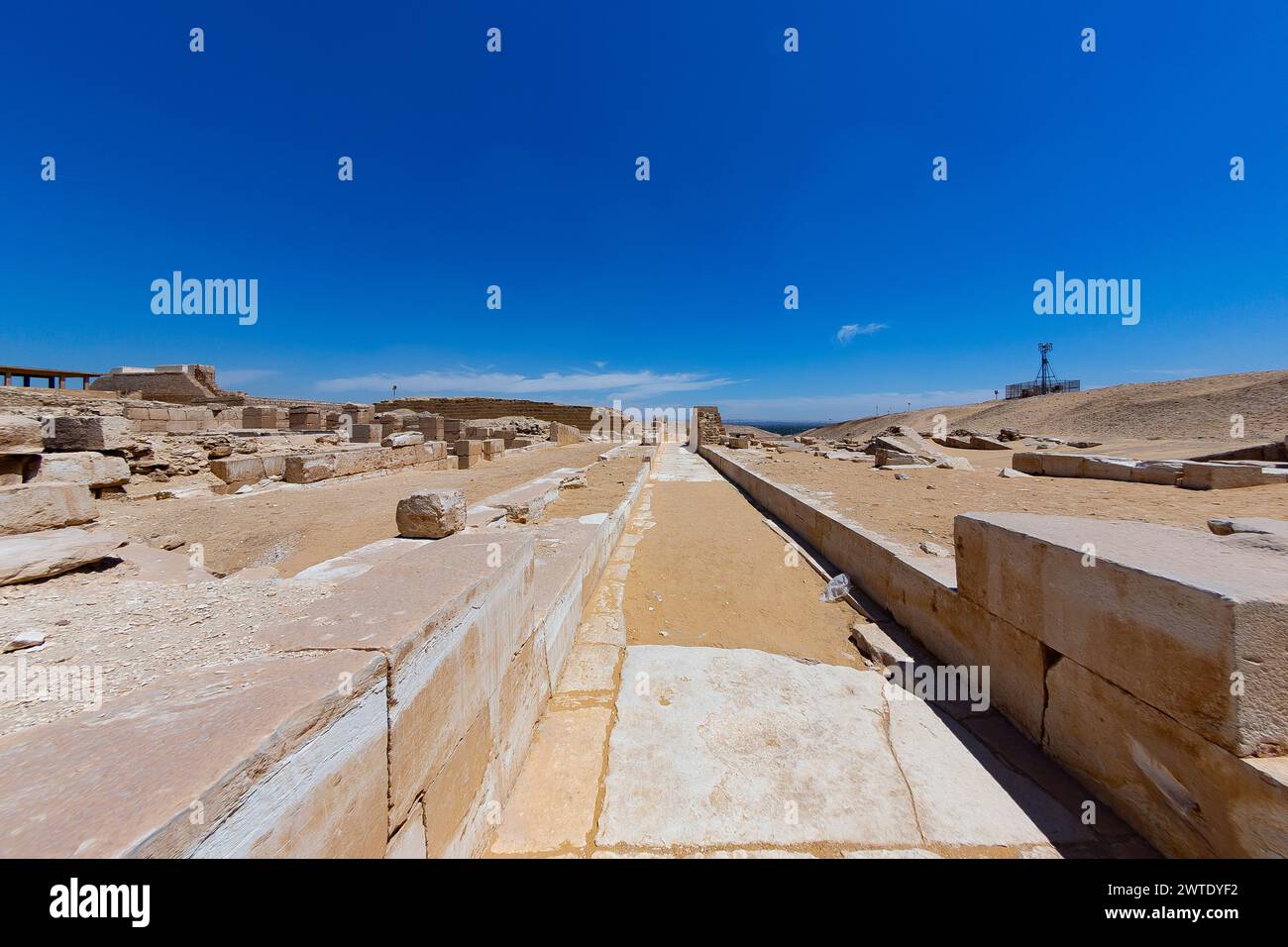 Egitto, Saqqara, strada rialzata di Unas. Foto Stock