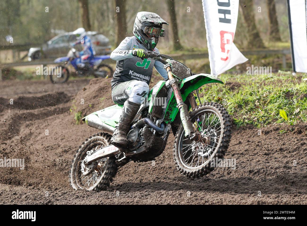 HARFSEN, PAESI BASSI - 17 MARZO: Romain Febvre fra Kawasaki Kawasaki Racing Team MXGP durante il parctice libero e a tempo libero sul primo round della M olandese Foto Stock