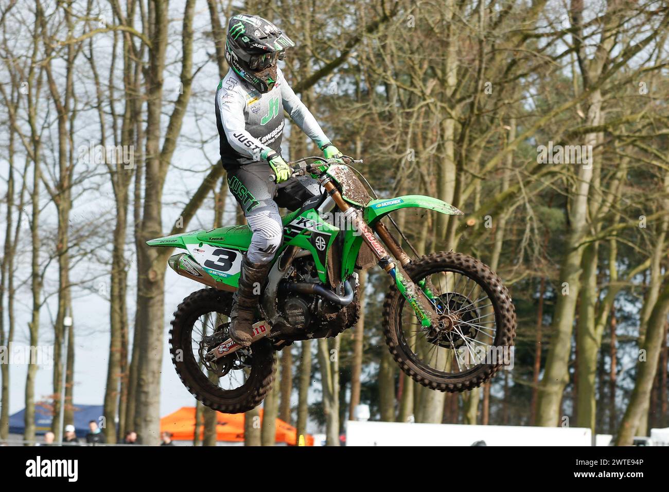 HARFSEN, PAESI BASSI - 17 MARZO: Romain Febvre fra Kawasaki Kawasaki Racing Team MXGP durante il parctice libero e a tempo libero sul primo round della M olandese Foto Stock