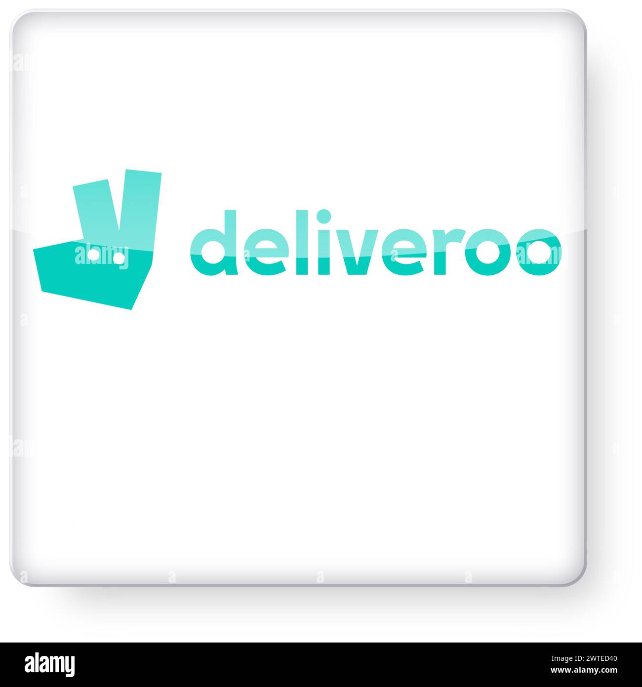 Logo Deliveroo come icona dell'app. Tracciato di ritaglio incluso. Foto Stock