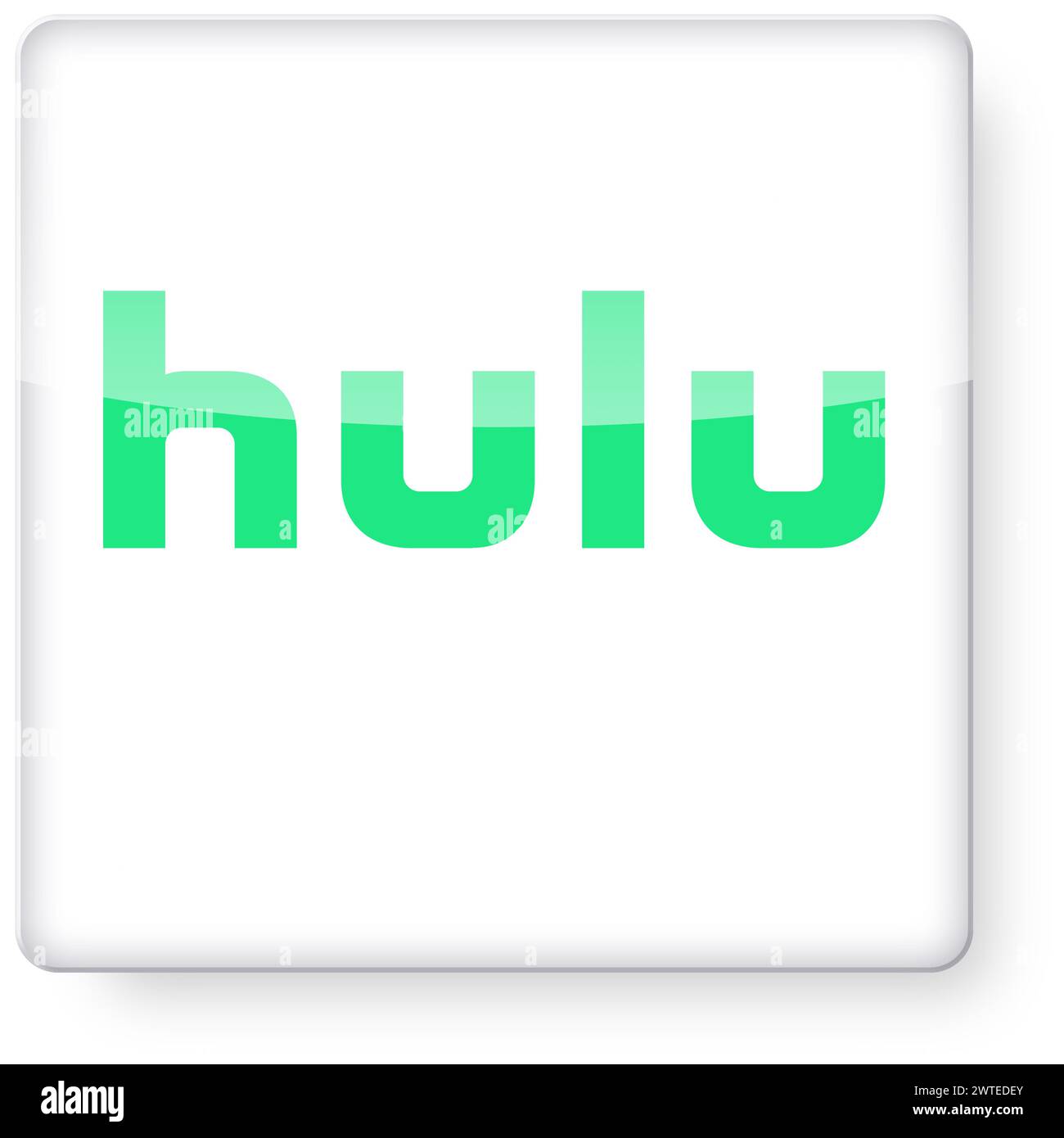 Logo Hulu come icona dell'app. Tracciato di ritaglio incluso. Foto Stock