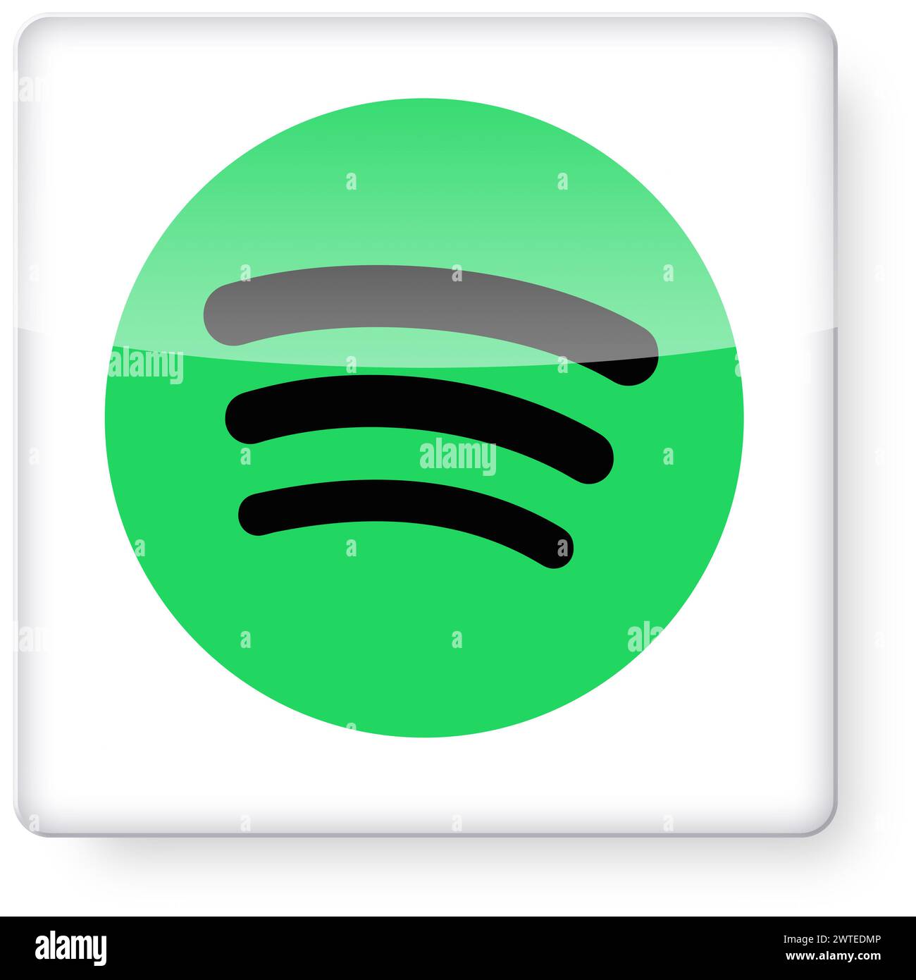 Spotify logo come l'icona di un'app. Percorso di clipping incluso. Foto Stock