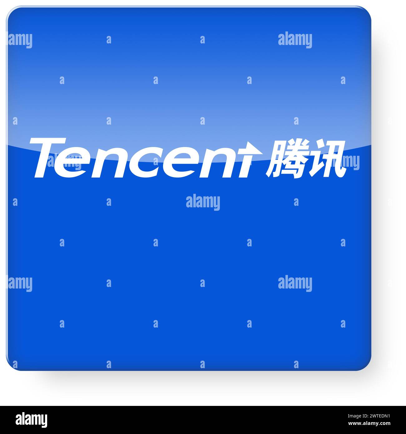Tencent logo come l'icona di un'app. Percorso di clipping incluso. Foto Stock