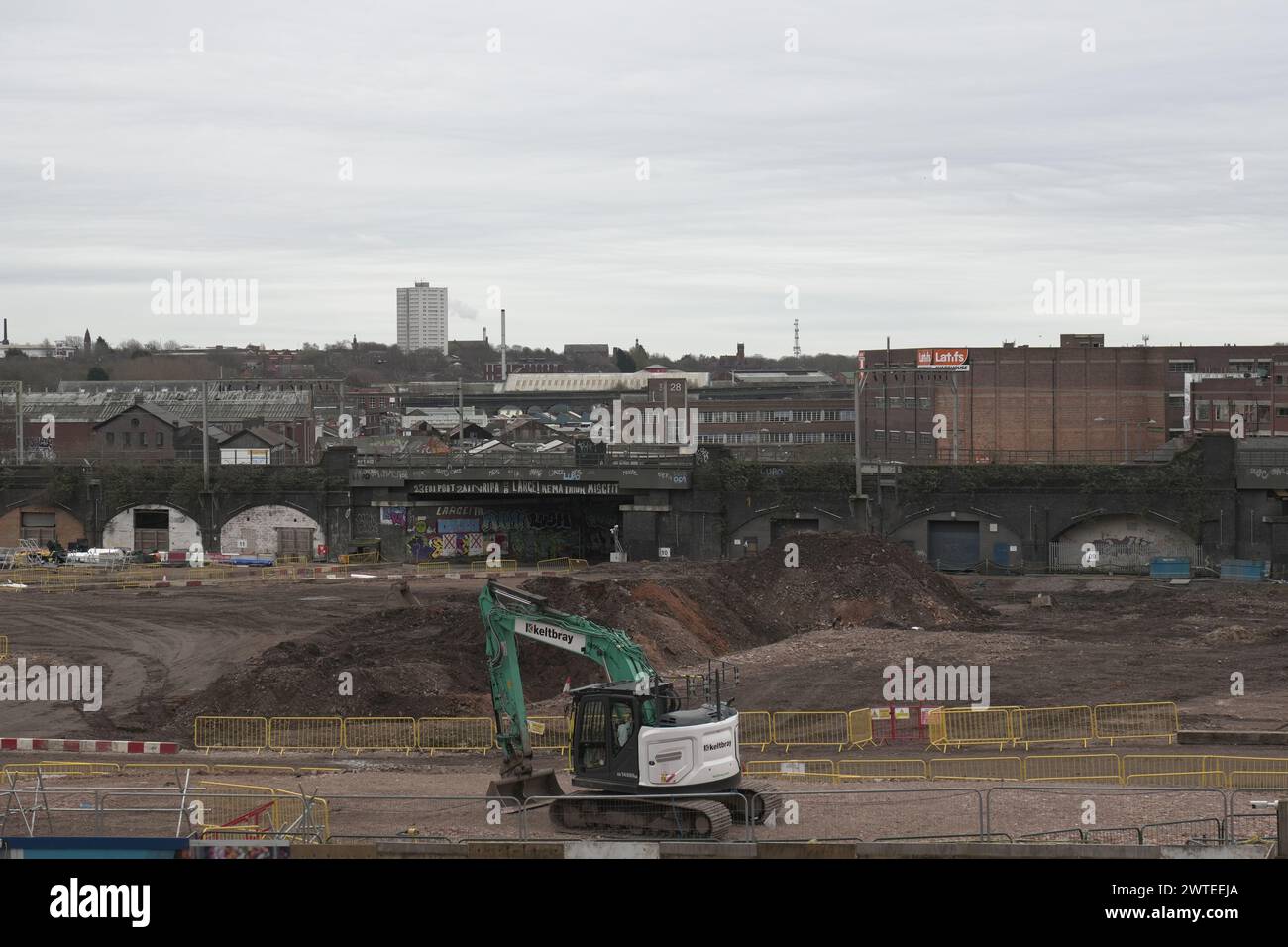 HS2 Birmingham - Curzon Street - costruzione della ferrovia Foto Stock