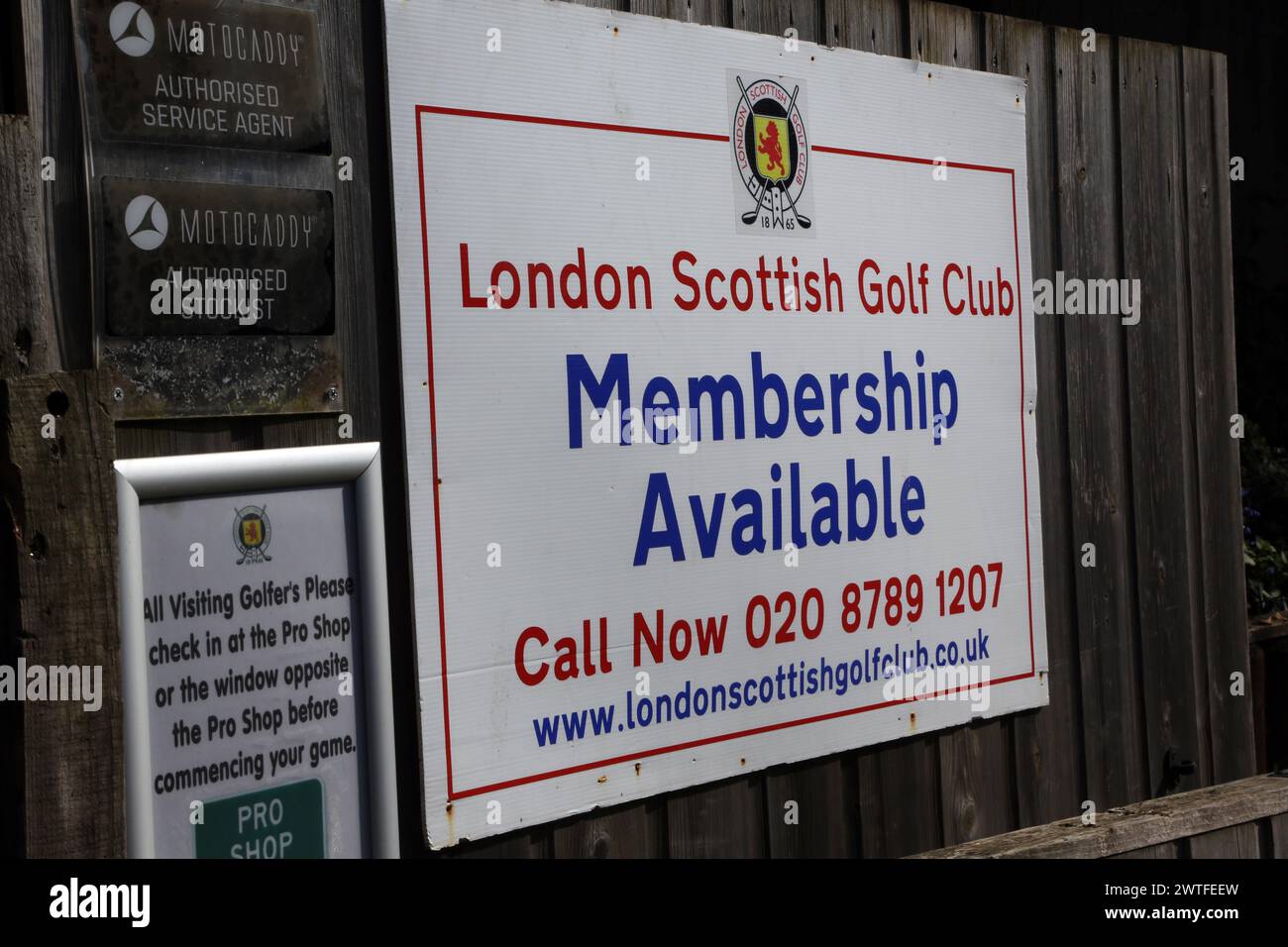 London Scottish Golf Club Sign Wimbledon Common Greater London Inghilterra Foto Stock