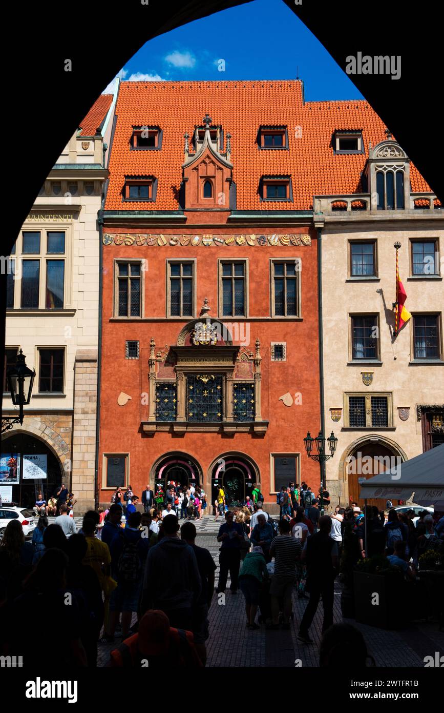La sala del consiglio edificio, Municipio della Città Vecchia di Praga, Repubblica Ceca Foto Stock