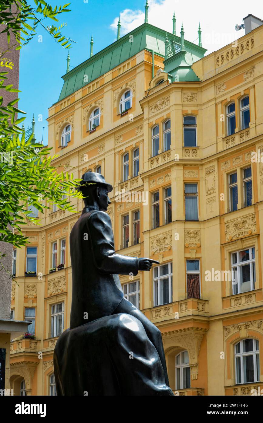 Memoriale di Franz Kafka da Jaroslav Rona, Praga, Repubblica Ceca Foto Stock
