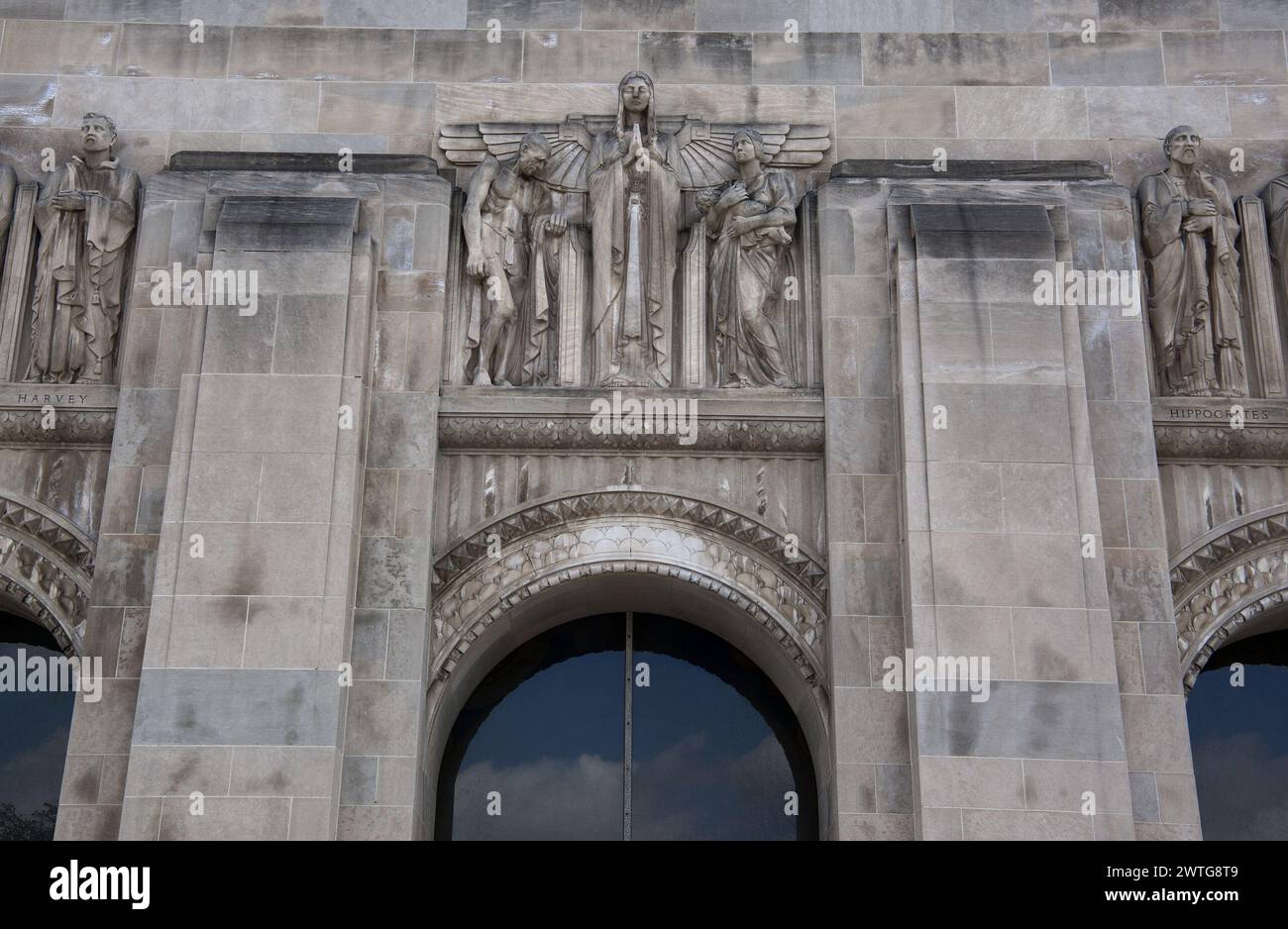 art deco, architettura, dettaglio, county medical, ospedale, esterno, Los Angeles, California, Stati Uniti, Foto Stock