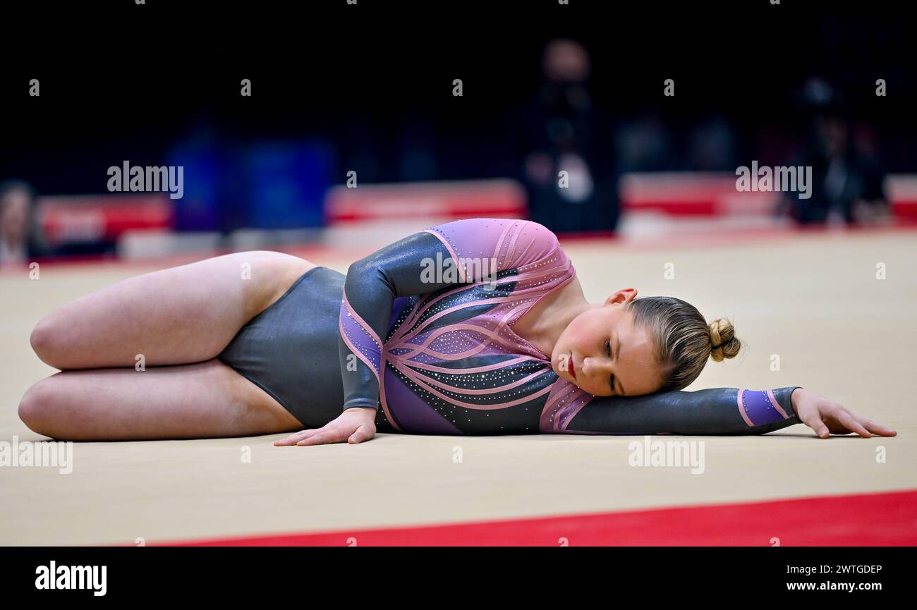 Liverpool, Inghilterra, Regno Unito. 17 marzo 2024. Grace DAVIES nella finale del Womens Floor durante i British Gymnastics Championships alla M&S Bank Arena, Liverpool, Inghilterra, Regno Unito. Crediti: LFP/Alamy Live News Foto Stock