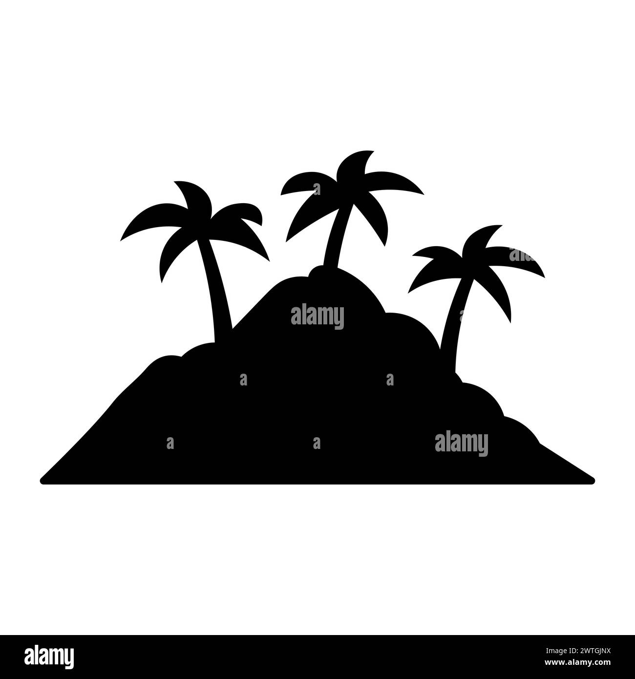 icona nera dell'isola vettoriale su sfondo bianco Illustrazione Vettoriale