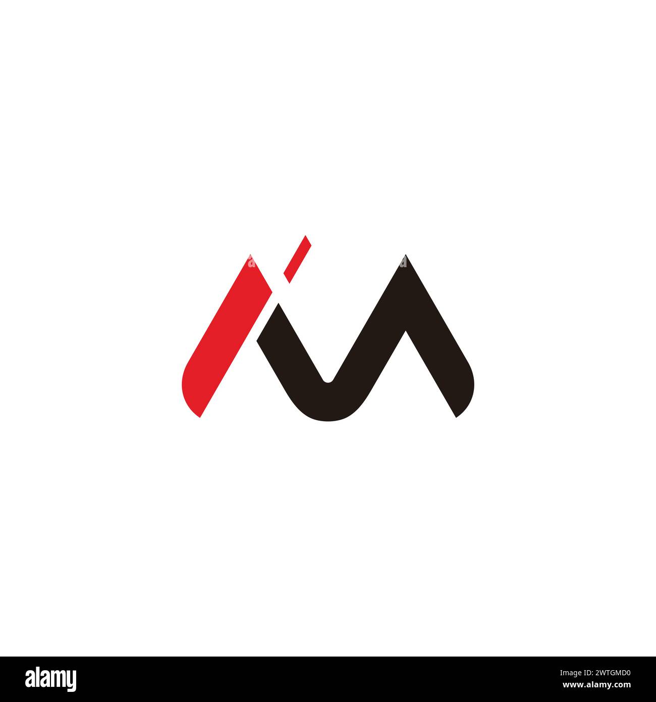 lettera mi freccia di movimento vettore del logo colorato Illustrazione Vettoriale