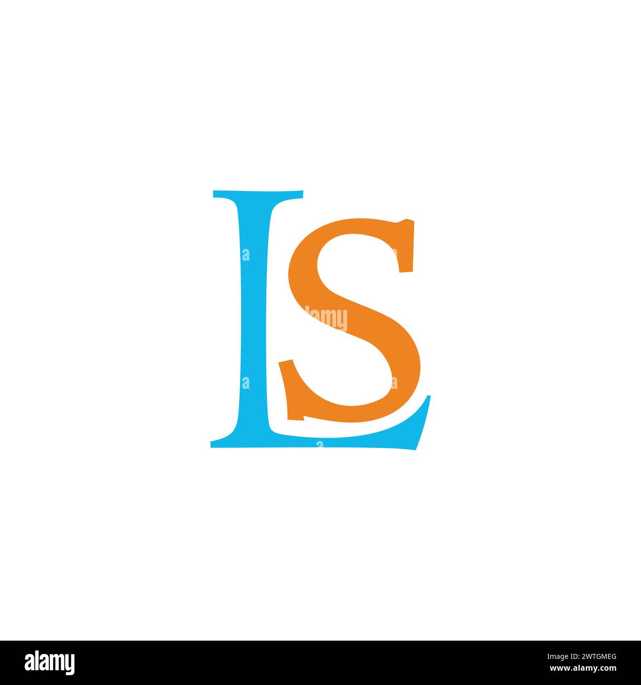 letter ls colorato semplice vettore del logo tipografico Illustrazione Vettoriale