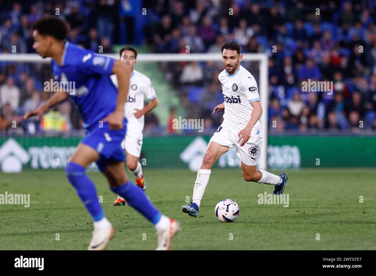 Ivan Martin del Girona FC durante la partita di calcio della Liga spagnola tra Getafe CF e Girona FC il 16 marzo 2024 allo stadio Coliseum di Madrid, Spagna Foto Stock