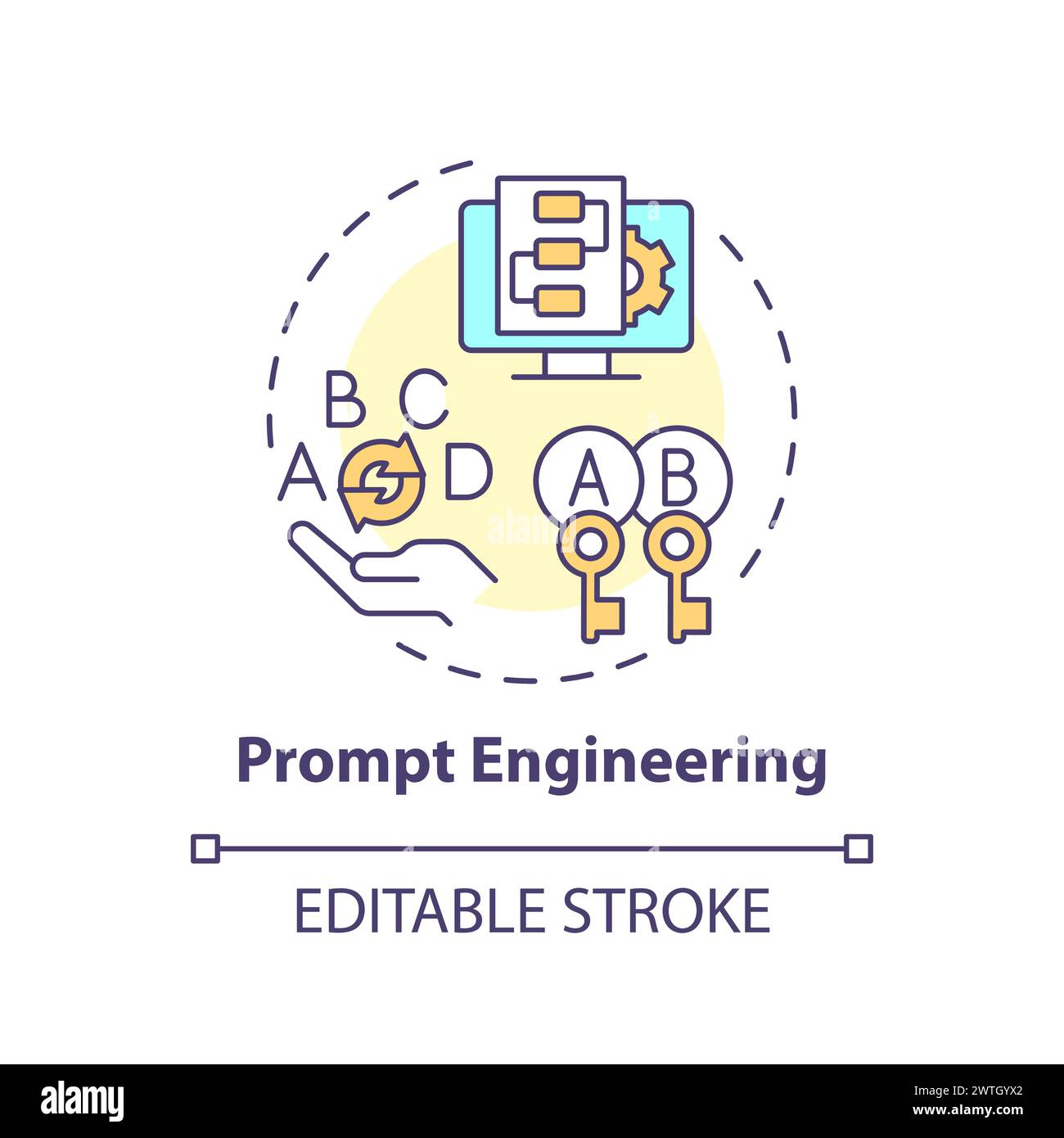 Icona del concetto di progettazione multicolore Illustrazione Vettoriale