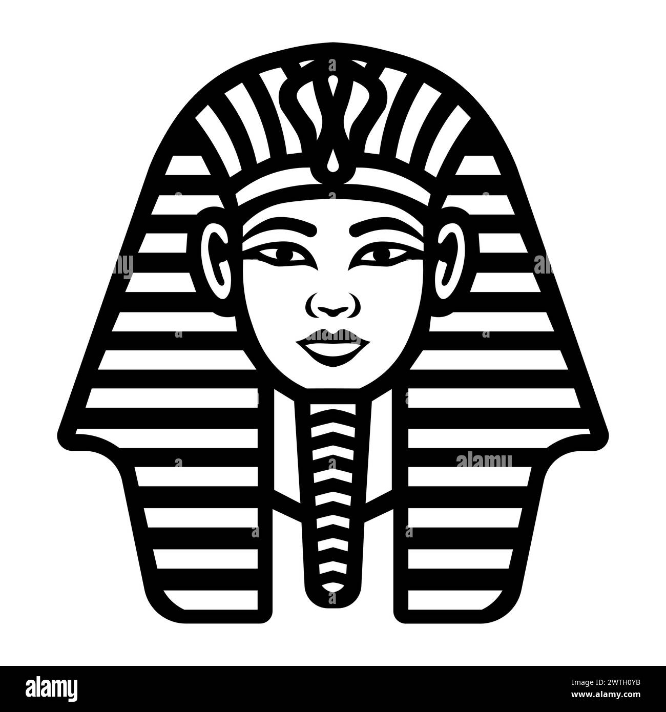 icona pharaon vettoriale nera su sfondo bianco Illustrazione Vettoriale