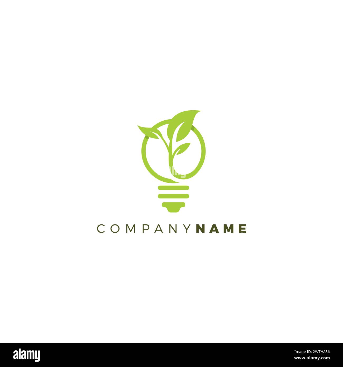 Logo lampada Eco. Logo della foglia della lampada Illustrazione Vettoriale
