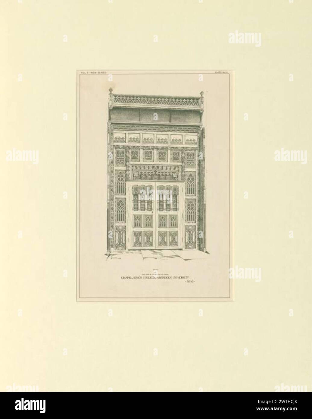 Plans of Local Architectural Features James Cromar Watt (Aberdeen, Scozia, 1862 - 1940) 1885 Cathedral Foto Stock