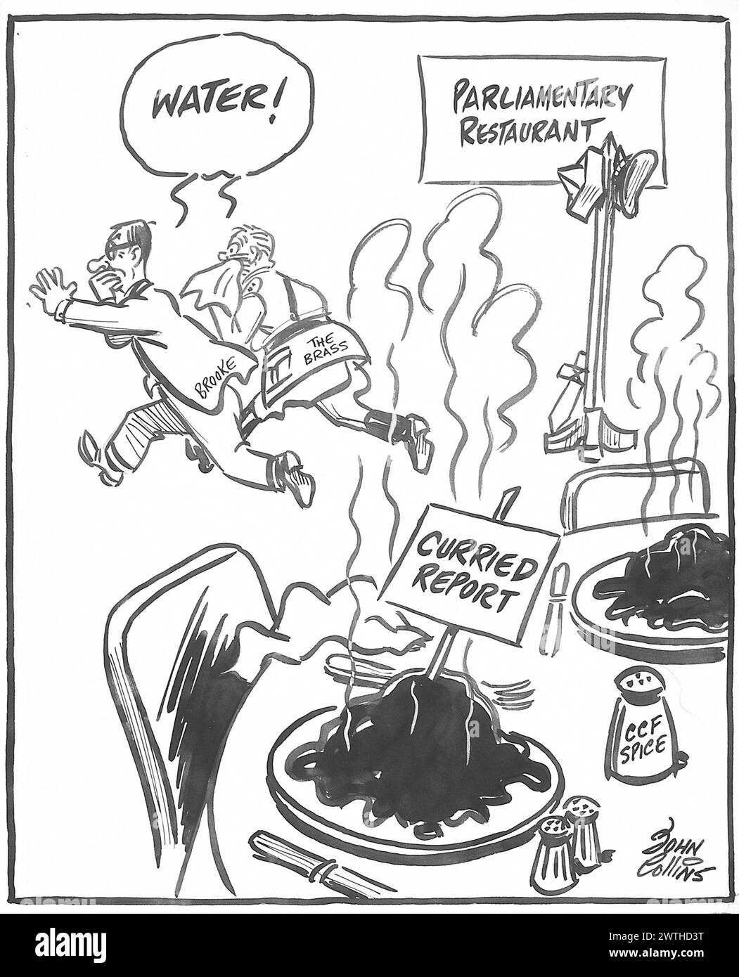 Cartone animato - riso amaro. John Collins (1917-2007) Foto Stock