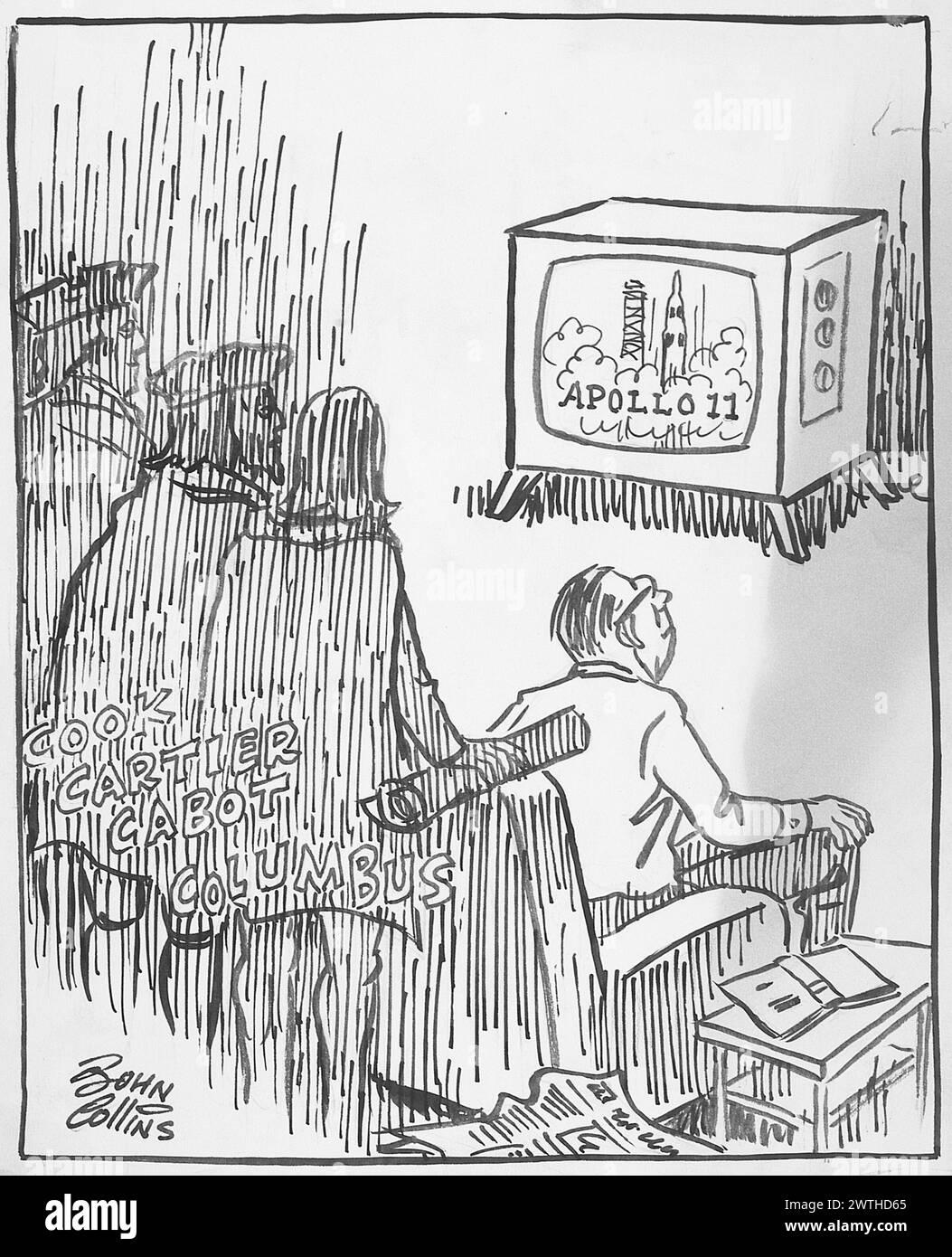 Cartoon - Age of the Explorers John Collins (1917-2007) Foto Stock