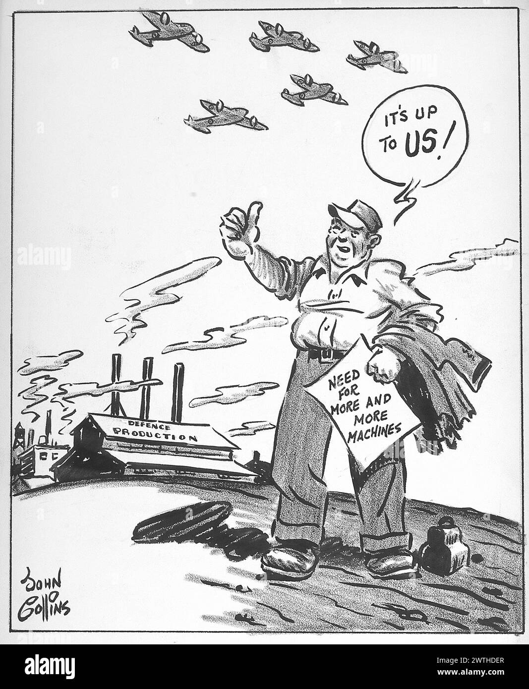 Cartoon - The V for Victory. John Collins (1917-2007) Foto Stock