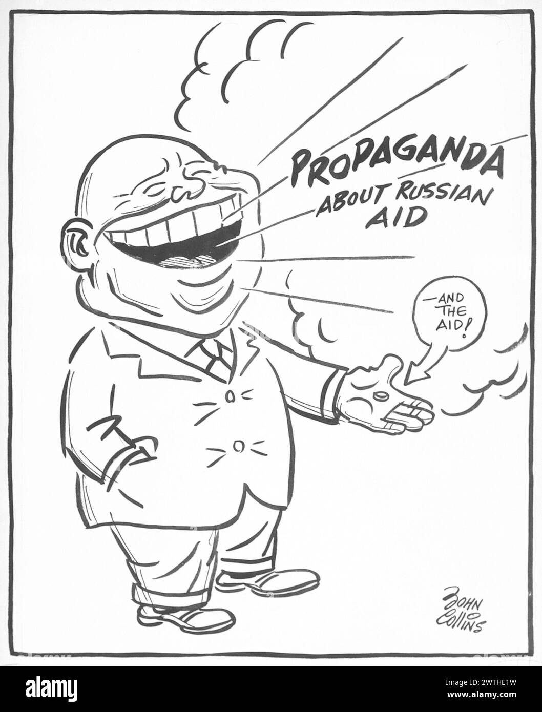 Cartoon - The Mouthful e The Handful. John Collins (1917-2007) Foto Stock