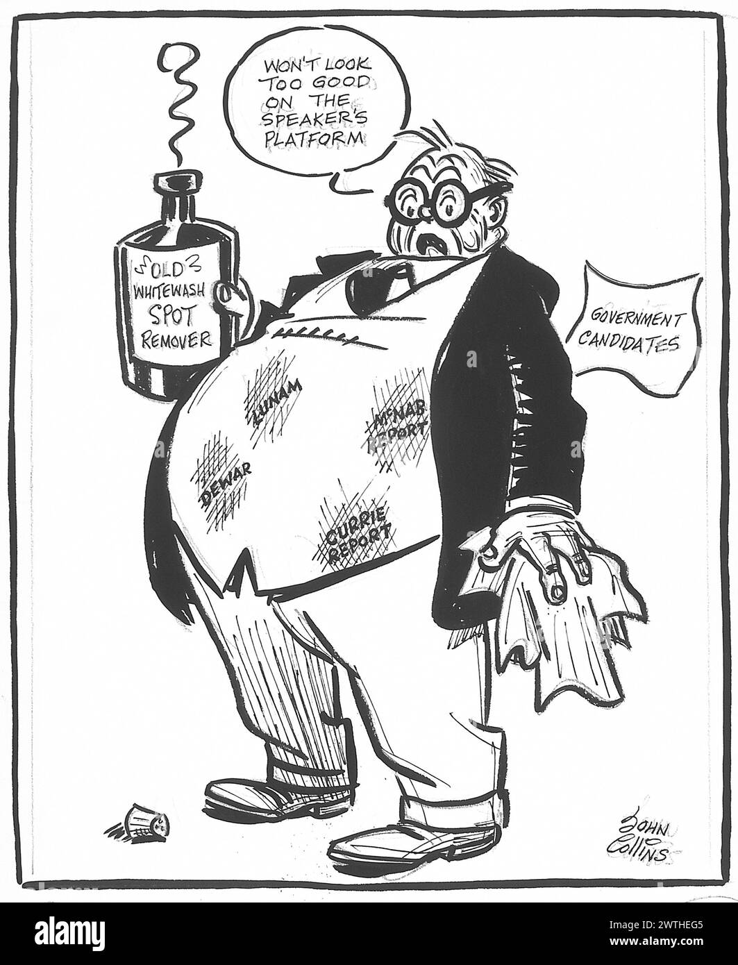 Cartoon - macchie di sugo. John Collins (1917-2007) Foto Stock