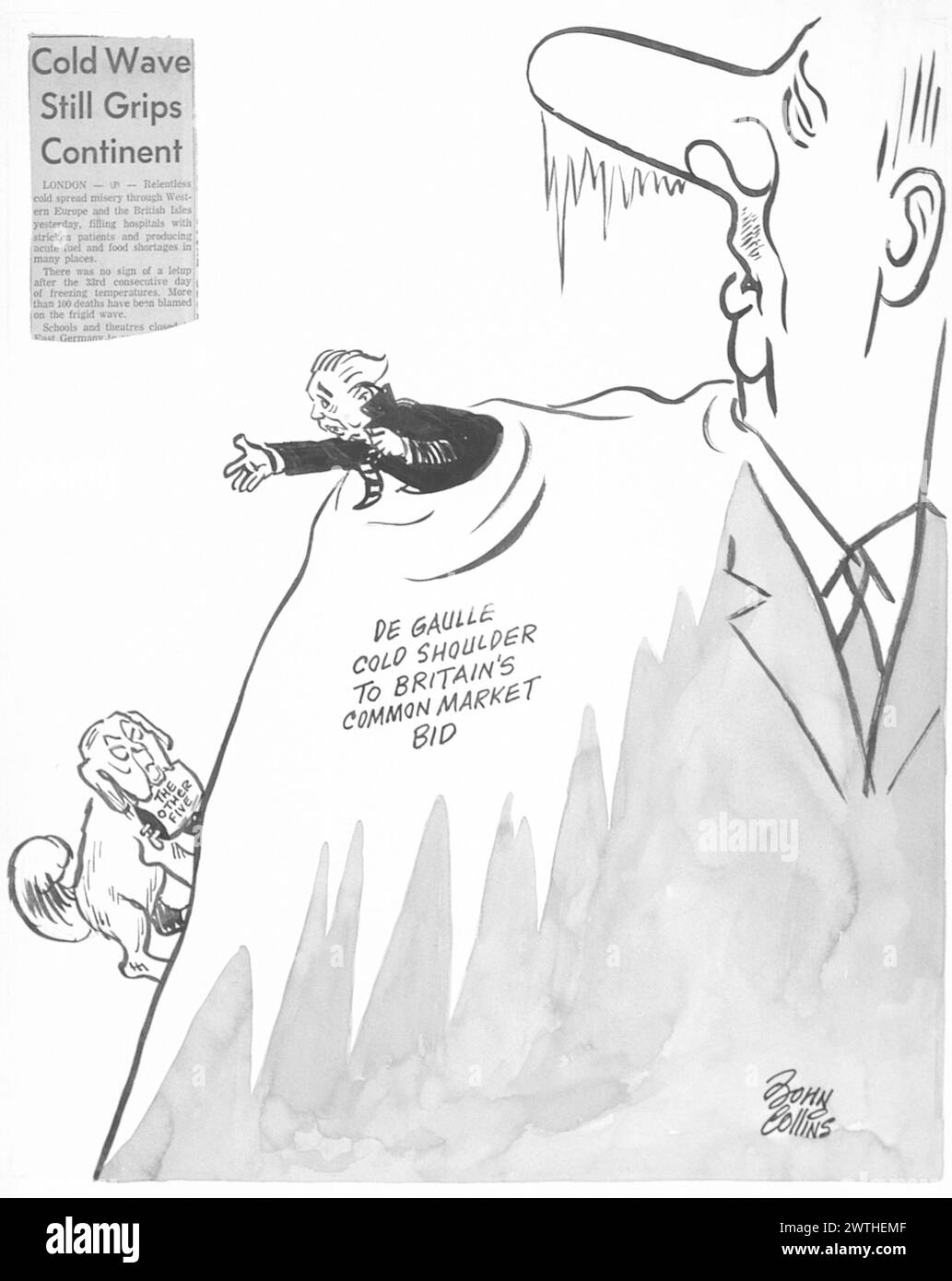 Cartoon - sembra la fedele St. Bernard non CE la farà in tempo. John Collins (1917-2007) Foto Stock