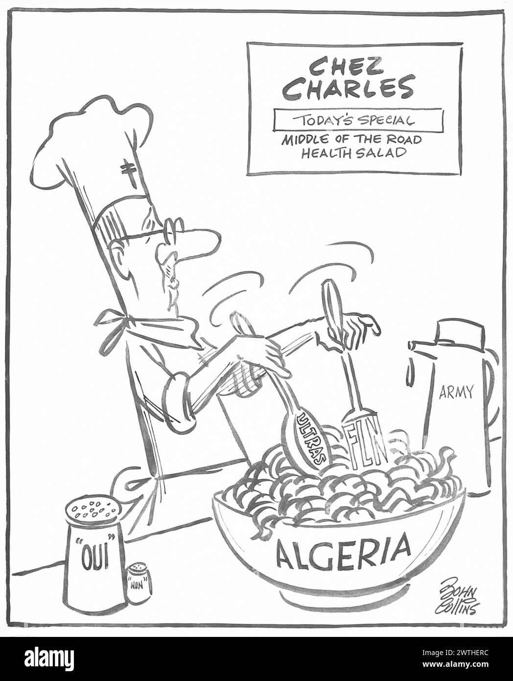 Cartoon - insalata dello chef. John Collins (1917-2007) Foto Stock