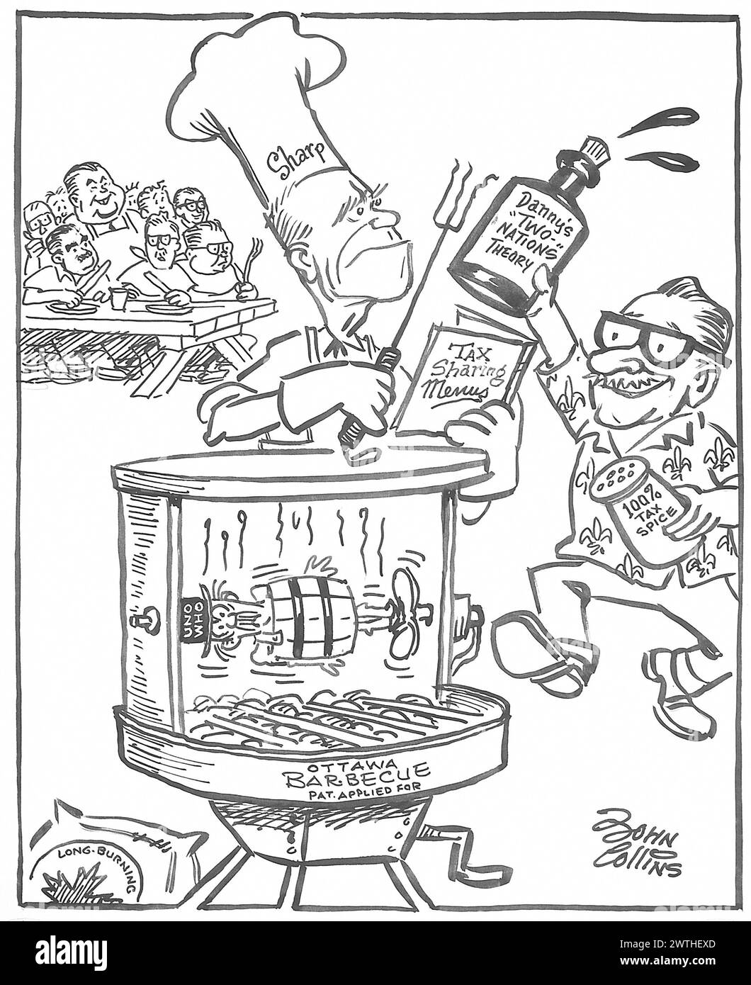 Cartone animato - "ho portato la salsa calda!". John Collins (1917-2007) Foto Stock