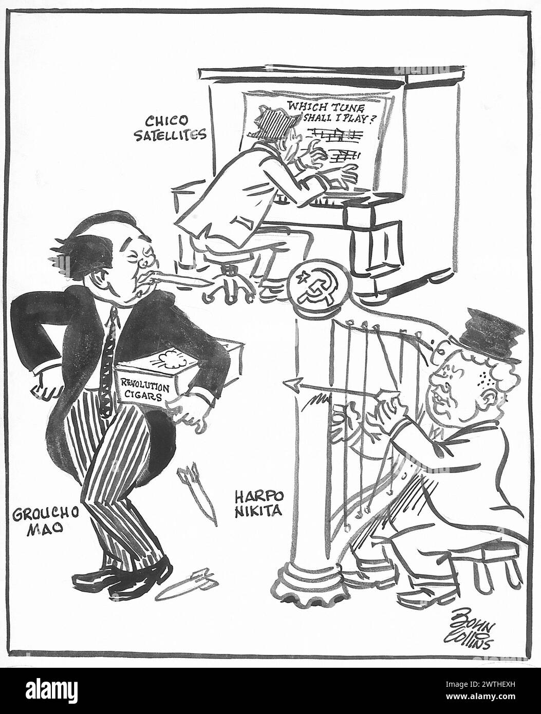 Cartoon - i fratelli Marx. John Collins (1917-2007) Foto Stock
