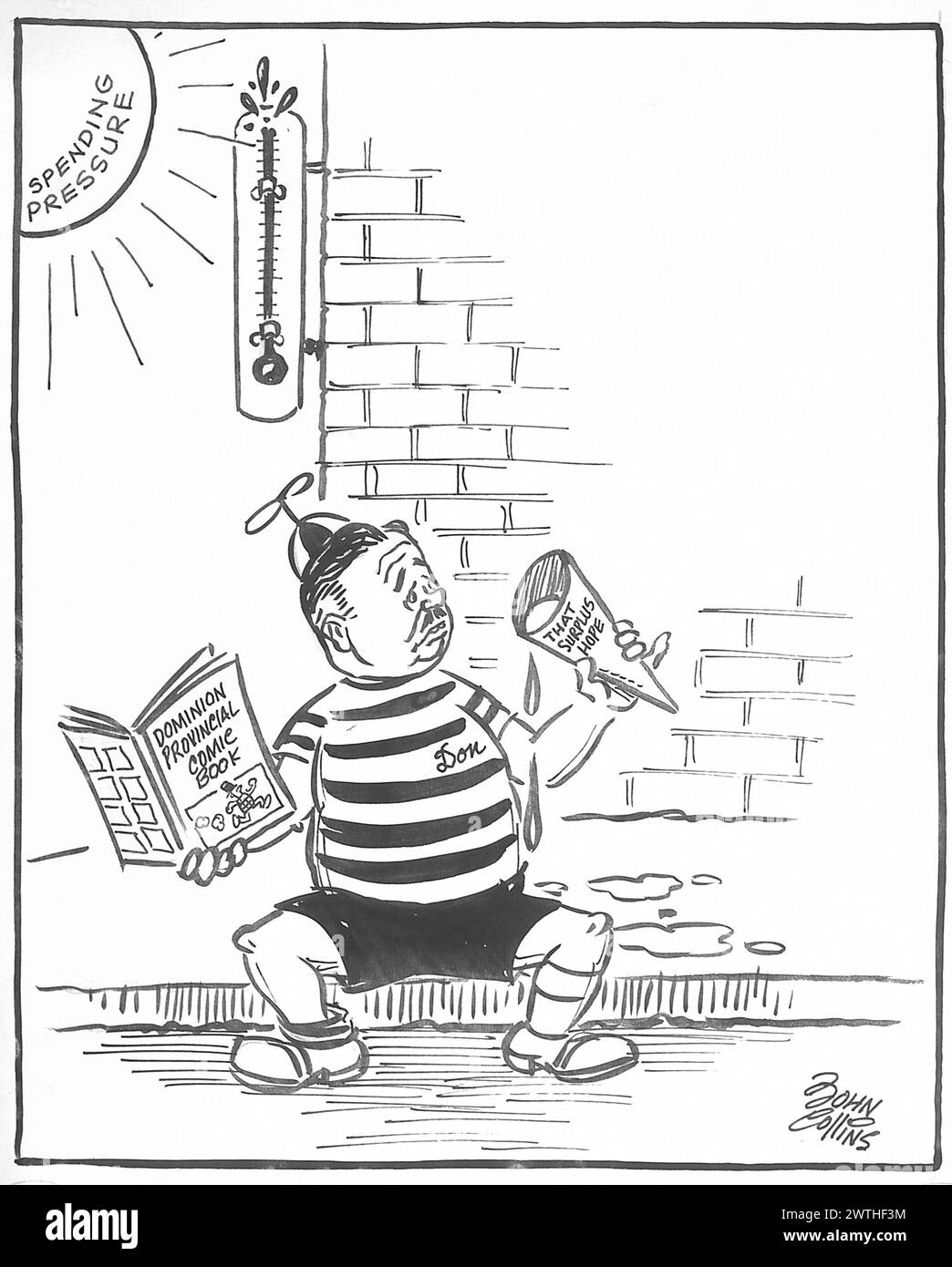 Cartoon - il cono di fusione del gelato. John Collins (1917-2007) Foto Stock