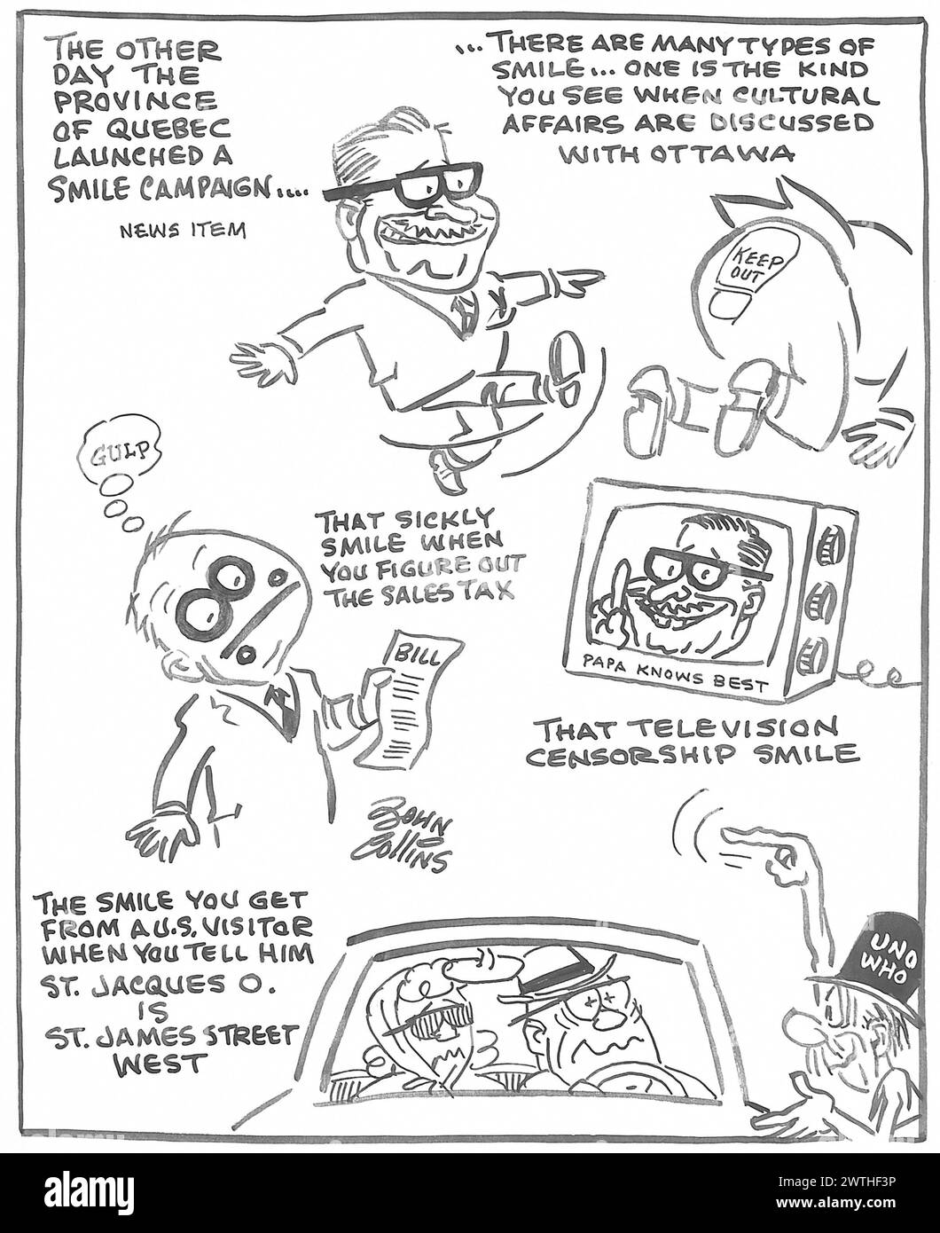 Cartone animato - "Operation Smile". John Collins (1917-2007) Foto Stock