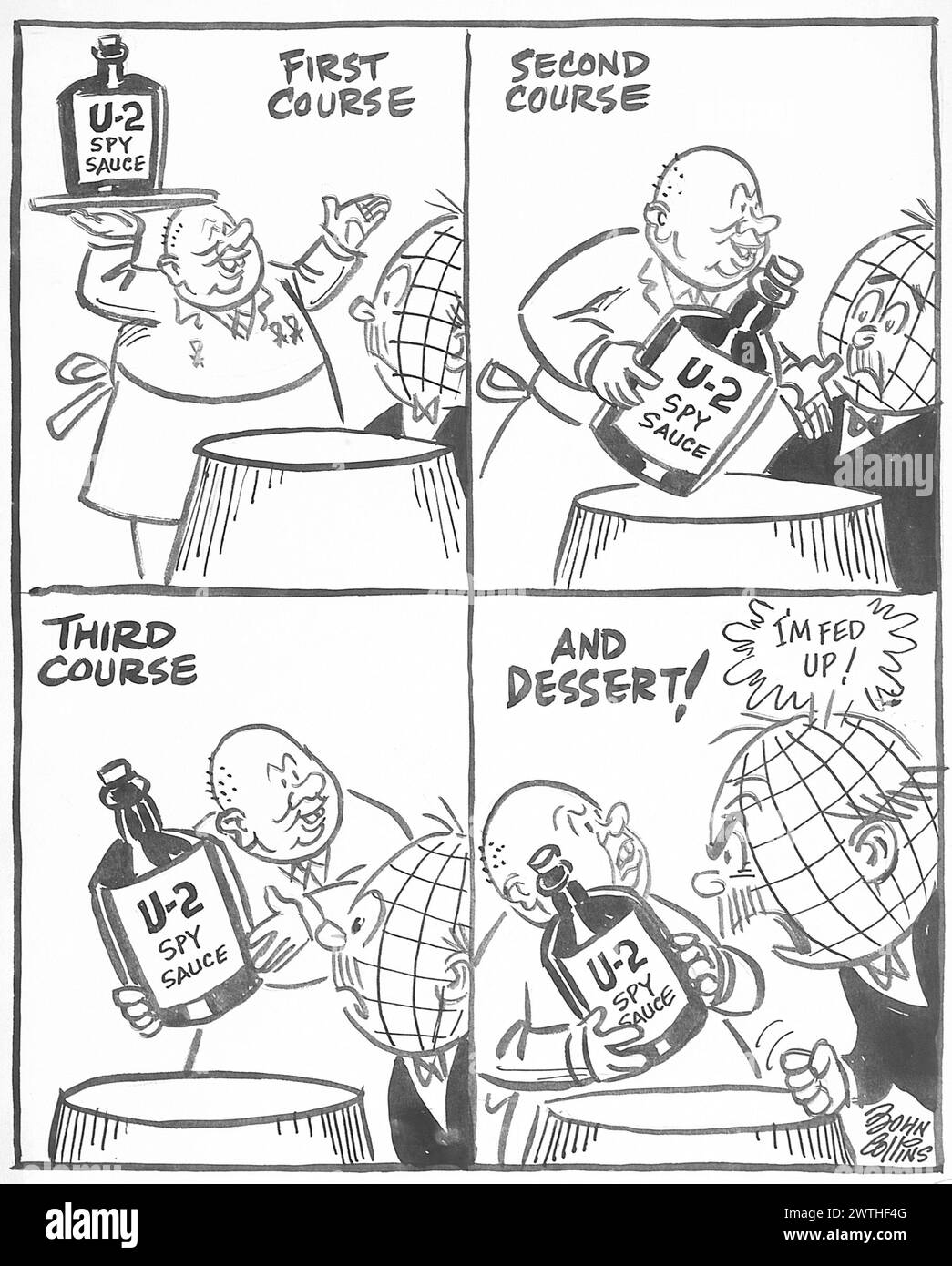 Cartone animato - vestito russo. John Collins (1917-2007) Foto Stock