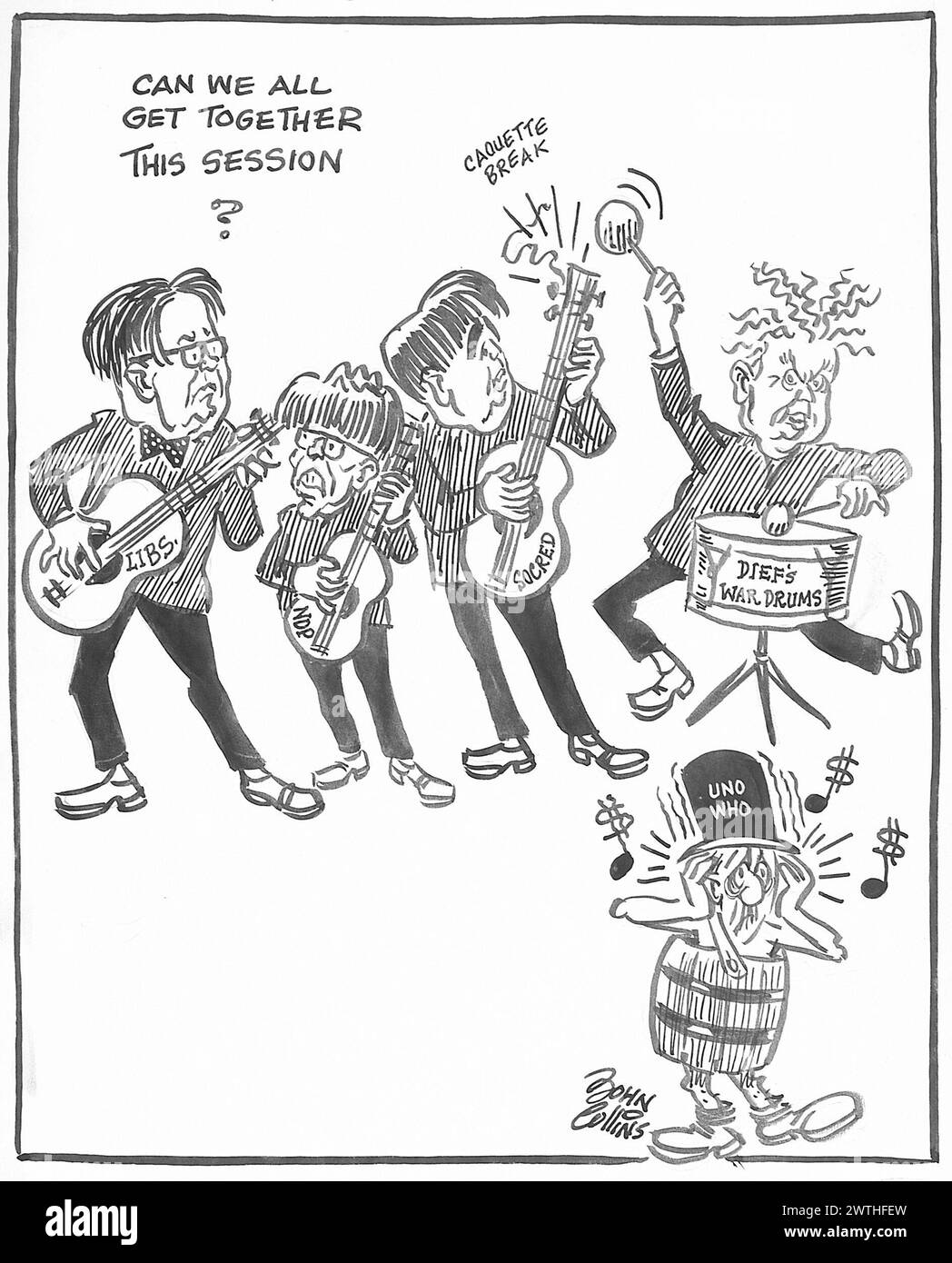 Cartoon - gli Ottawa Beatles. John Collins (1917-2007) Foto Stock