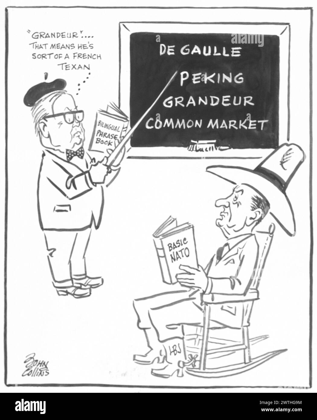 Cartoon - la lezione di francese. John Collins (1917-2007) Foto Stock