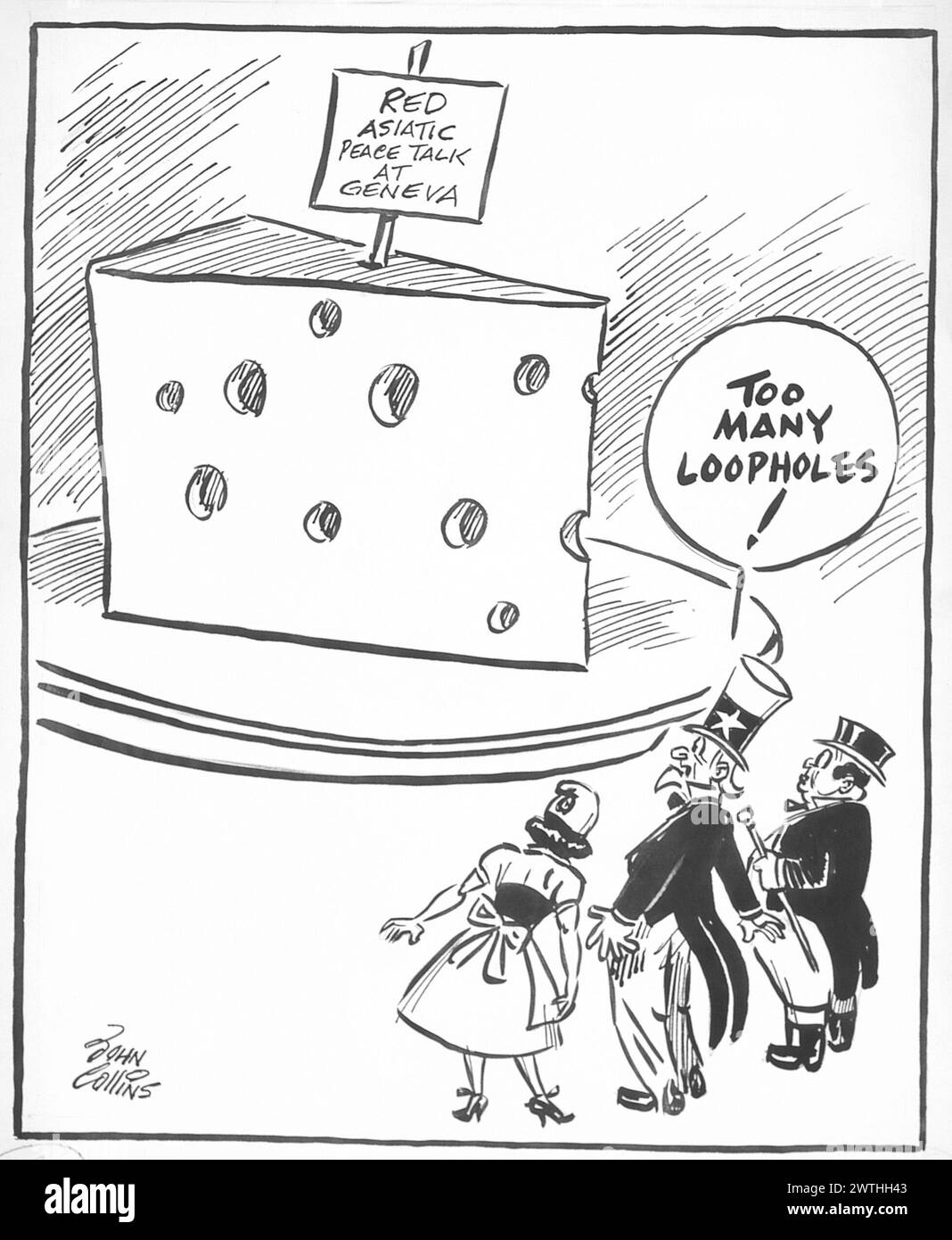 Cartoon - formaggio svizzero. John Collins (1917-2007) Foto Stock