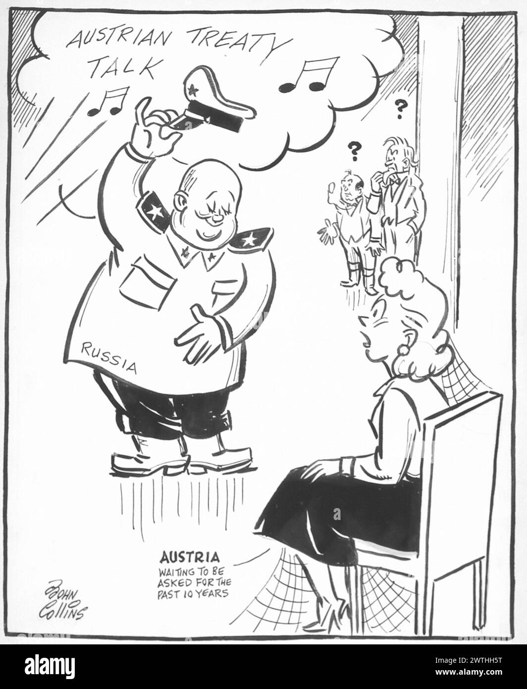 Cartoon - Valzer viennese. John Collins (1917-2007) Foto Stock